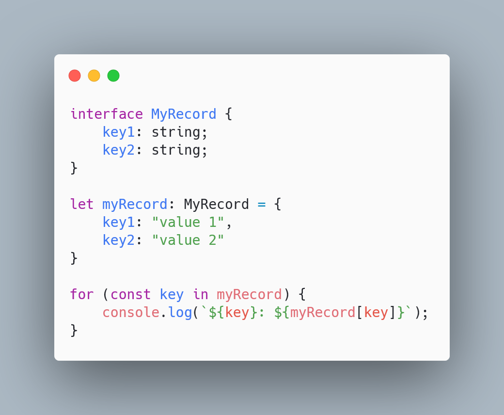 Iterating over Records in TypeScript